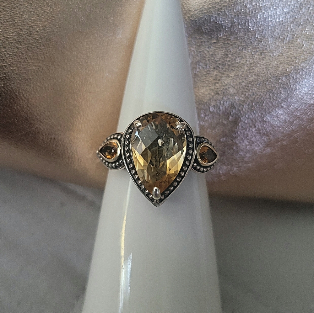 Geniune Citrine SS Ring